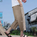Buddha Stones Casual Woven Bead Waist Rope Men's 7-8 Length Spandex Pants With Pockets - image 18