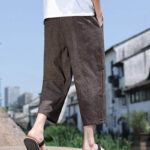 Buddha Stones Casual Woven Bead Waist Rope Men's 7-8 Length Spandex Pants With Pockets - image 21
