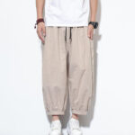 Buddha Stones Casual Striped Men's Cotton 7-8 Length Harem Pants With Pockets - image 4