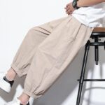 Buddha Stones Casual Striped Men's Cotton 7-8 Length Harem Pants With Pockets - image 8