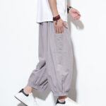 Buddha Stones Casual Striped Men's Cotton 7-8 Length Harem Pants With Pockets - image 18