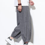 Buddha Stones Casual Striped Men's Cotton 7-8 Length Harem Pants With Pockets - image 26