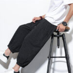 Buddha Stones Casual Striped Men's Cotton 7-8 Length Harem Pants With Pockets - image 37