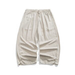 Buddha Stones Casual Loose Frog-Button Plain Men's Cotton Linen 7-8 Length Pants With Pockets - image 2