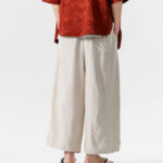 Buddha Stones Casual Loose Frog-Button Plain Men's Cotton Linen 7-8 Length Pants With Pockets - image 9