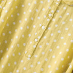 Buddha Stones Spring Polka Dot Button Stand Collar Polyester Midi Dress With Pockets - image 3