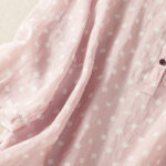 Buddha Stones Spring Polka Dot Button Stand Collar Polyester Midi Dress With Pockets - image 16