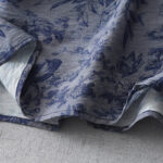 Buddha Stones Flower Leaf Print Frog-Button Half Sleeve Mandarin Collar Cotton Midi Dress - image 3