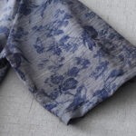 Buddha Stones Flower Leaf Print Frog-Button Half Sleeve Mandarin Collar Cotton Midi Dress - image 11