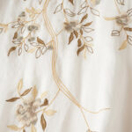 Buddha Stones Embroidered Leaf Crew Neck Half Sleeve Cotton Fiber Midi Dress - image 12