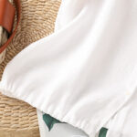 Buddha Stones Summer Plain Color Button Short Sleeve Women's Cotton Shirt - image 15