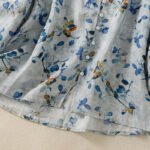 Buddha Stones Blue Floral V-Neck Three Quarter Sleeve Women's Cotton Shirt - image 14
