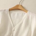 Buddha Stones Retro V-Neck Button Design Women's Cotton Sleeveless Vest - image 11