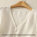 Buddha Stones Retro V-Neck Button Design Women's Cotton Sleeveless Vest - image 9