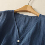 Buddha Stones Retro V-Neck Button Design Women's Cotton Sleeveless Vest - image 3
