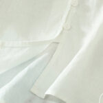 Buddha Stones Solid Buttons V-Neck Half Sleeve Women's Shirt - image 14
