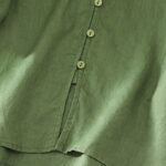 Buddha Stones Solid Buttons V-Neck Half Sleeve Women's Shirt - image 20
