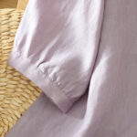 Buddha Stones Solid Buttons V-Neck Half Sleeve Women's Shirt - image 31