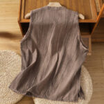 Buddha Stones Retro Frog-Button Design Women's Cotton Sleeveless Vest - image 12