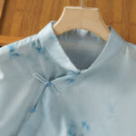 Buddha Stones Light Blue Frog-Button Sleeveless Women's Shirt - image 6