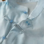 Buddha Stones Light Blue Frog-Button Sleeveless Women's Shirt - image 7