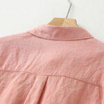 Buddha Stones Casual Plain Buttons Women's Cotton Linen Half Sleeve Shirt - image 12
