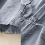 Buddha Stones Summer Button Lace-up Short Sleeve Women's Cotton Shirt - image 7