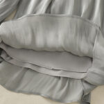 Buddha Stones Light Gray Pleated Design Elastic Waist Women's Wide Leg Pants With Pockets - image 11