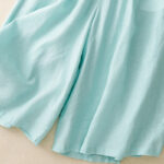 Buddha Stones Summer Elastic Waist Women's Capri Cropped Wide Leg Pants With Pockets - image 6