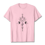 Buddha Stones Plain Lotus Flower Om Symbol Pattern Tee T-shirt - LightPink - 2XL - image 13