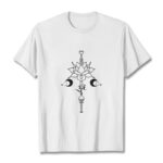 Buddha Stones Plain Lotus Flower Om Symbol Pattern Tee T-shirt - White - 2XL - image 6