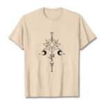 Buddha Stones Plain Lotus Flower Om Symbol Pattern Tee T-shirt - Bisque - 2XL - image 9