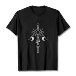 Buddha Stones Plain Lotus Flower Om Symbol Pattern Tee T-shirt - Black - 2XL - image 1