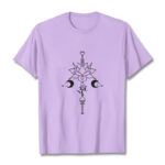 Buddha Stones Plain Lotus Flower Om Symbol Pattern Tee T-shirt - Plum - 2XL - image 17