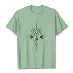 Buddha Stones Plain Lotus Flower Om Symbol Pattern Tee T-shirt - PaleGreen - 2XL - image 15