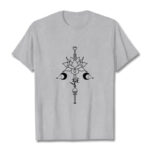 Buddha Stones Plain Lotus Flower Om Symbol Pattern Tee T-shirt - LightGrey - 2XL - image 20