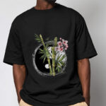 Buddha Stones Yin Yang Bamboo Peach Blossoms Pattern Tee T-shirt - image 2