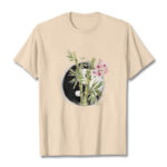 Buddha Stones Yin Yang Bamboo Peach Blossoms Pattern Tee T-shirt - Bisque - 2XL - image 9
