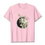 Buddha Stones Yin Yang Bamboo Peach Blossoms Pattern Tee T-shirt - LightPink - 2XL - image 13