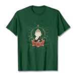 Buddha Stones Serene Sitting Buddha Lotus Pattern Tee T-shirt - ForestGreen - 2XL - image 1