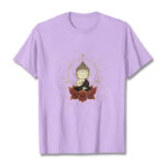 Buddha Stones Serene Sitting Buddha Lotus Pattern Tee T-shirt - Plum - 2XL - image 17