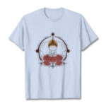 Buddha Stones Joyful Buddha Lotus Mandala Pattern Tee T-shirt - LightCyan - 2XL - image 19
