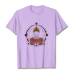 Buddha Stones Joyful Buddha Lotus Mandala Pattern Tee T-shirt - Plum - 2XL - image 17