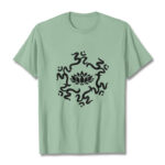 Buddha Stones OM Symbol Lotus Flower Pattern Tee T-shirt - PaleGreen - 2XL - image 16