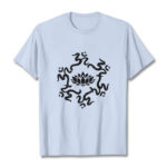 Buddha Stones OM Symbol Lotus Flower Pattern Tee T-shirt - LightCyan - 2XL - image 1