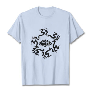 Buddha Stones OM Symbol Lotus Flower Pattern Tee T-shirt - LightCyan - 2XL - image 1