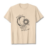 Buddha Stones Sun Moon Lotus Flower Pattern Tee T-shirt - Bisque - 2XL - image 11