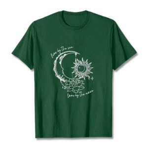 Buddha Stones Sun Moon Lotus Flower Pattern Tee T-shirt - ForestGreen - 2XL - image 1