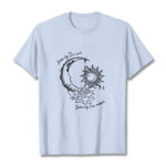 Buddha Stones Sun Moon Lotus Flower Pattern Tee T-shirt - LightCyan - 2XL - image 19