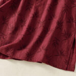 Buddha Stones Printing Leaves Pattern Short Sleeve Cotton Midi Dress With Pockets - image 11